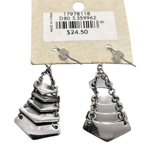 Ann Taylor Loft Silver Teardrop & Chevron Dangle Earrings Set - Picture 6 of 7